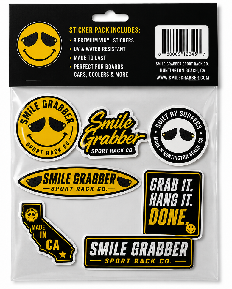 Smile Grabber Sport Rack Co. Premium Vinyl Sticker Pack